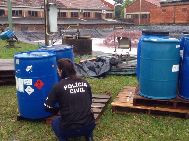 Dona de empresa foi presa por crime ambiental em Estância Velha (RS) (Foto: Polícia Civil/Divulgação)