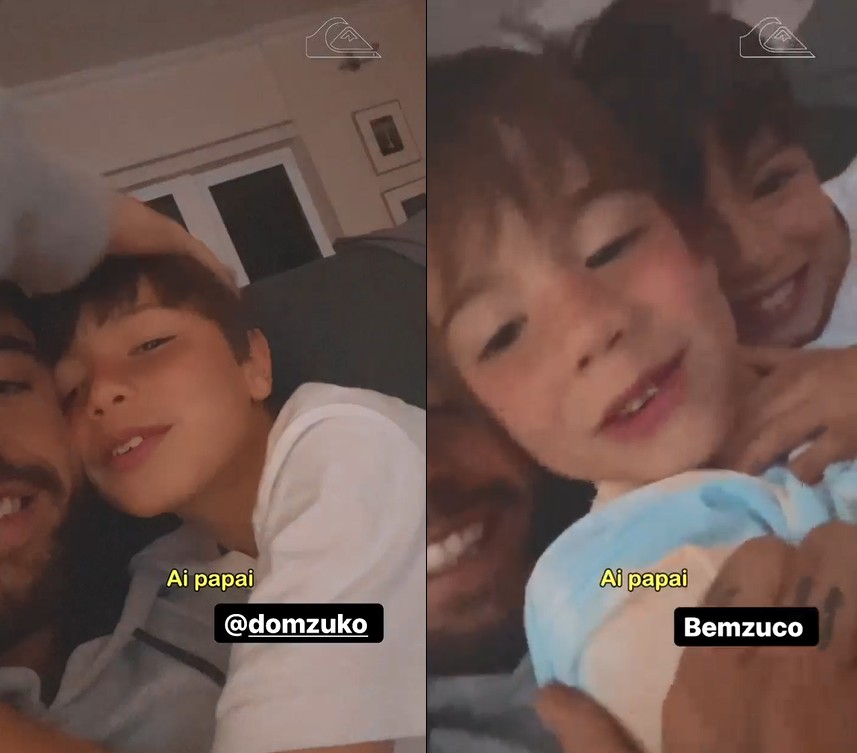 Em Portugal, Pedro Scooby registra encontro com os filhos após 3 meses  (Foto: Reprodução/  )
