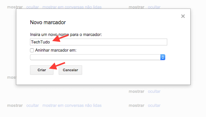 Criando um marcador personalizado no Gmail (Foto: Reprodução/Marvin Costa)