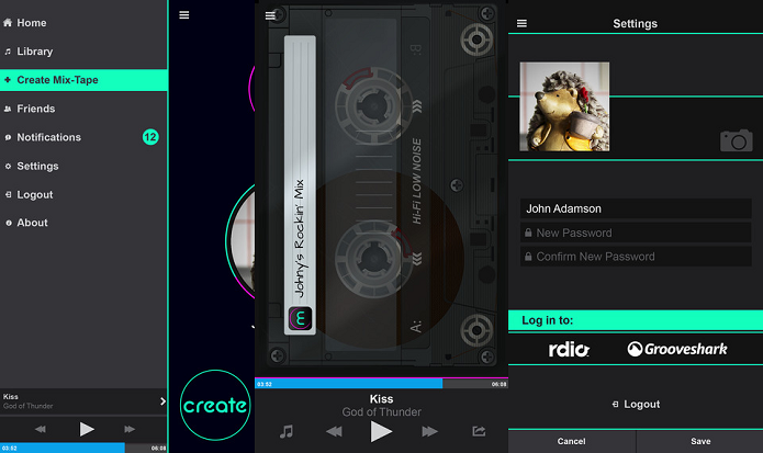Crie mixtapes e ouça músicas em uma simulação de tocador de fitas k-7 no Mixkit (Foto: Divulgação/AppStore)