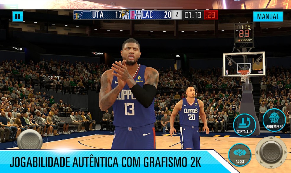 NBA 2K traz toda a intensidade das quadras da NBA para os celulares — Foto: Reprodução/2K Games