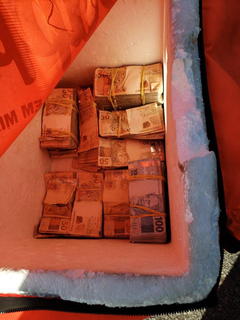 Cerca de R$ 150 mil que estavam dentro de mochila térmica e foram roubados acabaram devolvidos aos donos em SP — Foto: Reprodução/Redes sociais