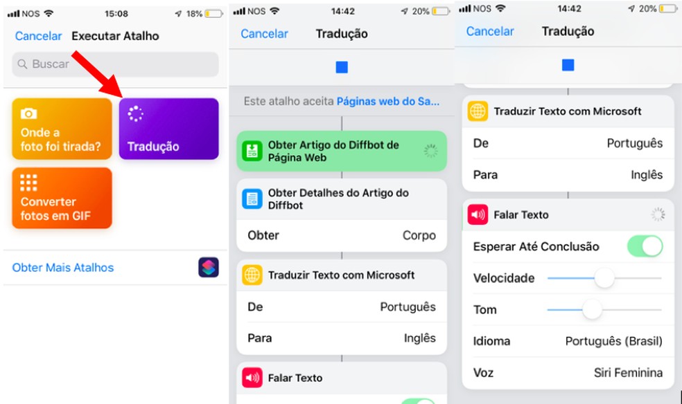 Toque no atalho de tradução criado anteriormente  — Foto: Reprodução/ Isabella Rocha  