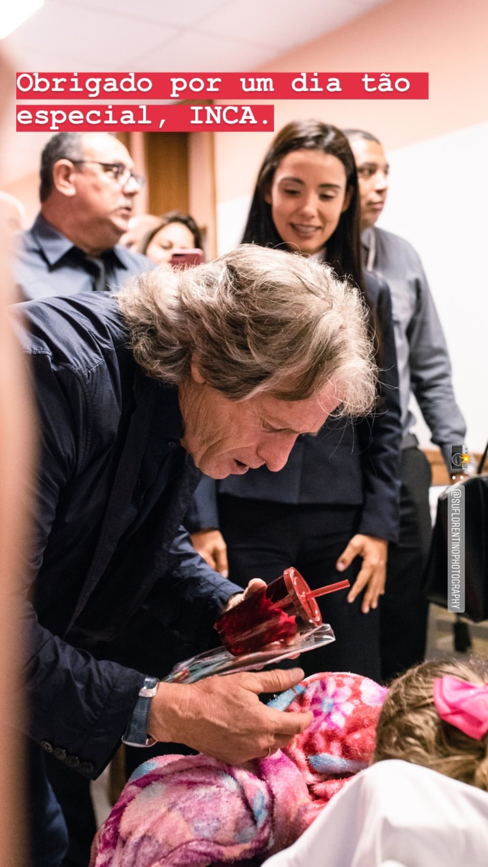 Jesus postou fotos e mensagens de sua visita ao INCA nesta quinta-feira — Foto: Divulgação / Su Florentino Studio