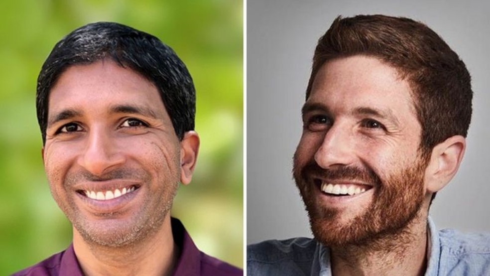 Randy Fernando (à esquerda) fundou com Tristan Harris (à direita) o Center for Humane Technology — Foto: CHT via BBC