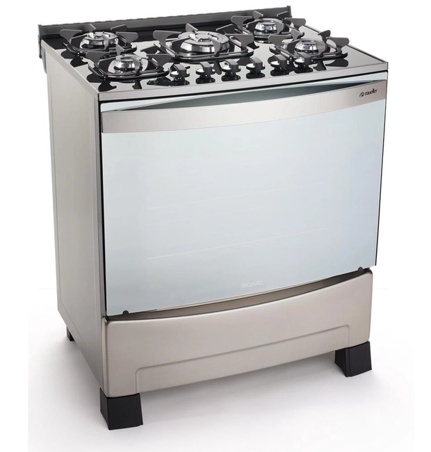 Fogão Decorato Vetro Mueller tem o design dos cooktops e acabamento em inox  (Foto: Reprodução / Shoptime)
