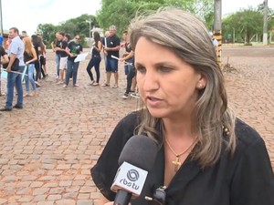 Prefeita Dirlei Bernardi dos Santos diz que protesto pretende chamar atenção do governo estadual (Foto: Reprodução/RBS TV)