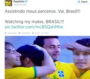 [COPA 2014]Paulinho vibra com vitória e recebe apoio dos torcedores: Nosso titular