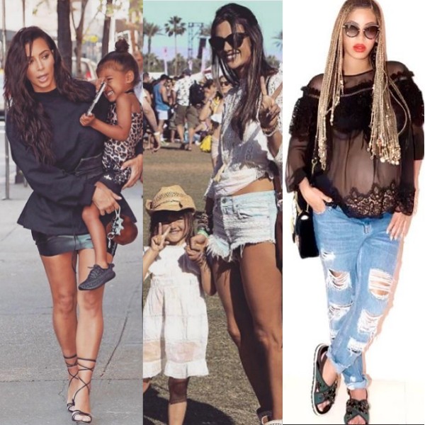 Kim Kardashian, Beyoncé e Alessandra Ambrósio são uma das mães mais estilosas (Foto: Reprodução/ Instagram)