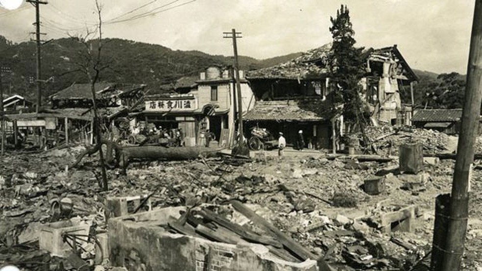 Destruição da cidade de Hiroshima, no Japão, pela bomba atômica durante a 2ª Guerra — Foto: Arquivo Nacional dos EUA