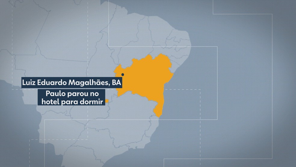 Paulo Osório dirigiu até a cidade de Luís Eduardo Magalhães, na Bahia — Foto: TV Globo/Reprodução