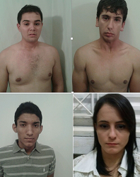 João Luiz, Pedro Vinícius (cima), Guilherme e Fabíola são suspeitos de estelionato (Foto: Polícia Militar/Divulgação)