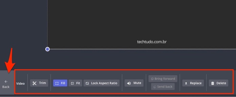 Opções de edição para um vídeo do YouTube mesclado em um único arquivo com o serviço online Kapwing — Foto: Reprodução/Marvin Costa