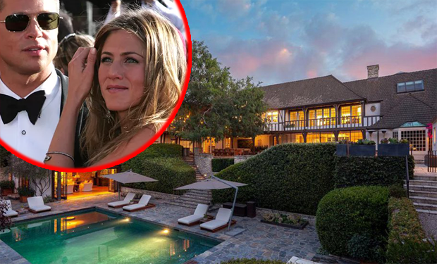 Brad Pitt e Jennifer Aniston: ex-mansão de casal está à venda com desconto milionário (Foto: Getty Images e Realtor/Reprodução)