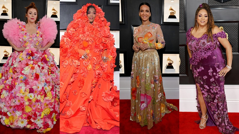 Grammy 2023: Vestidos florais são tendência no tapete vermelho da premiação  | Moda | Vogue