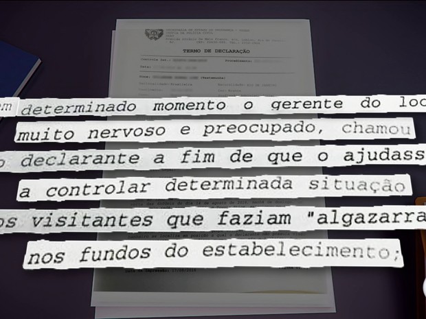 Depoimento de seguranças foi fundamental para polícia concluir que não houve assalto (Foto: Reprodução/Globo)