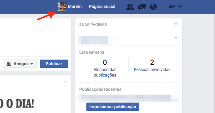 Acessando o perfil de usuário do Facebook para acessar fotos marcadas (Foto: Reprodução/Marvin Costa)
