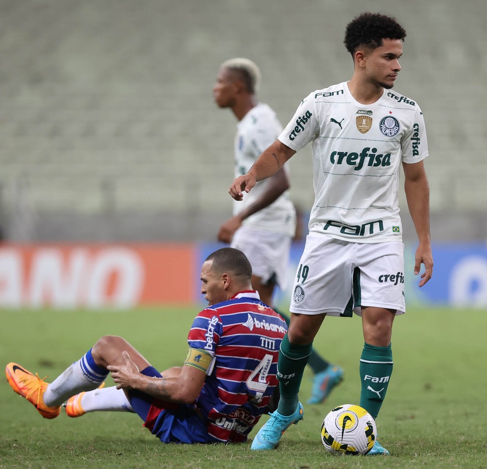 Gabriel Silva, do Palmeiras, contra o Fortaleza — Foto: Cesar Greco / Ag. Palmeiras