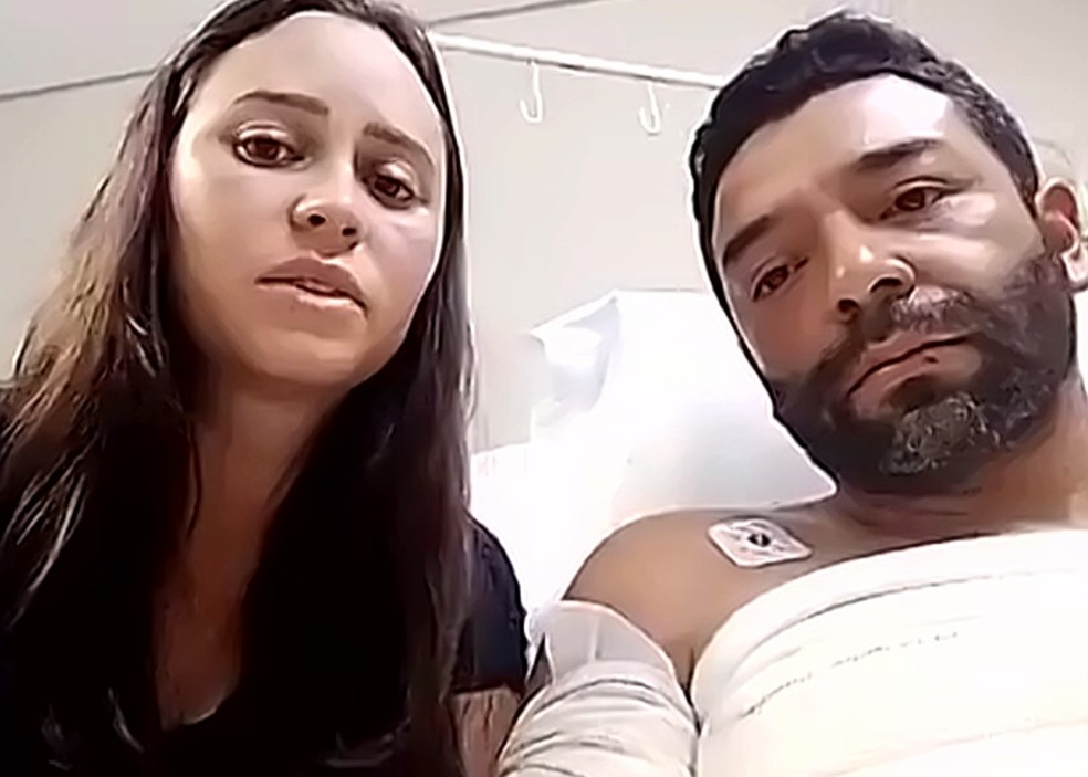 Grávida, esposa de motorista incendiado por frentista relata o medo e a busca por justiça — Foto: Reprodução/RPC
