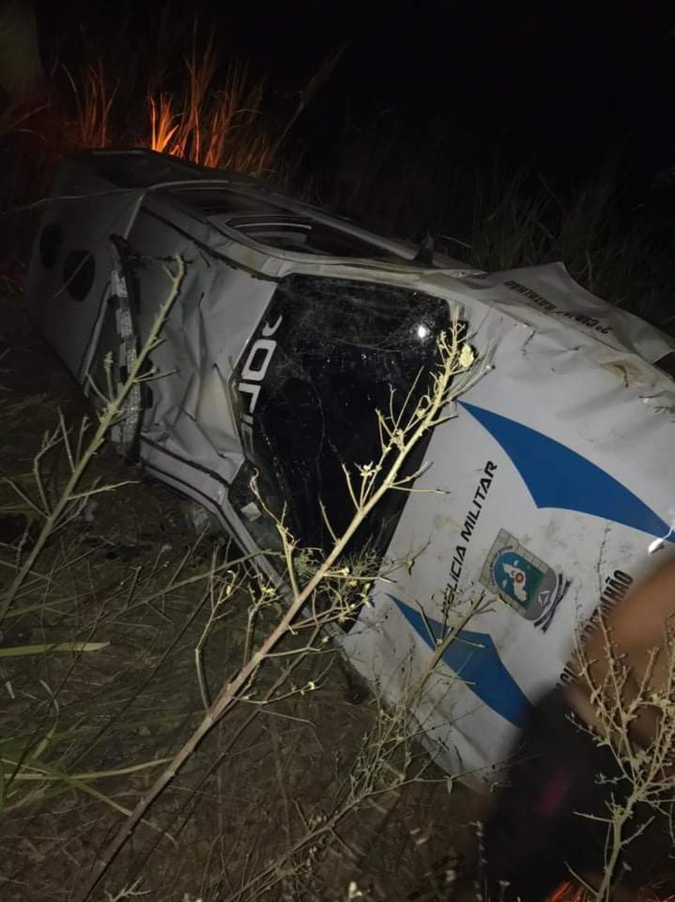 Policial militar fica ferido em acidente com viatura, no Piauí; Corregedoria da PM investiga — Foto: Reprodução