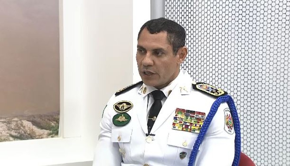 Coronel Ulysses Araújo fala sobre as medidas de segurança que vai tomar a frente do Comando da PM — Foto: Reprodução/Rede Amazônica Acre 