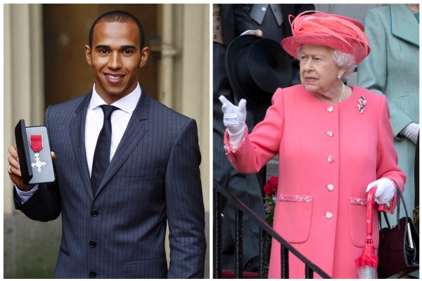 Lewis Hamilton e Rainha Elizabeth II (Foto: Getty Images)