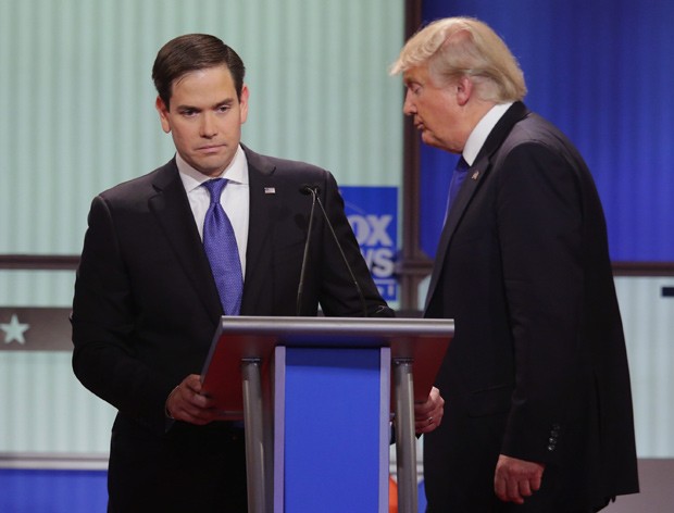 Marco Rubio e Donald Trump: troca de farpas seriam cômicas se não fossem trágicas (Foto: Getty Images)