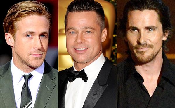 Ryan Gosling, Brad Pitt e Christian Bale (Foto: Getty Images)
