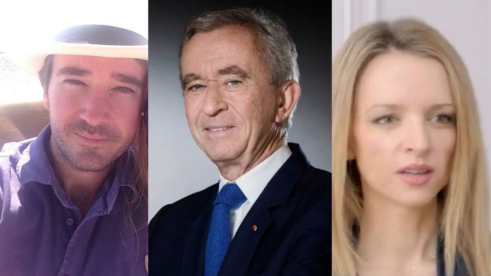 Os filhos mais velhos Delphine e Antoine são os favoritos na disputa pela chefia do grupo de empresas de Bernard Arnault — Foto: Reprodução