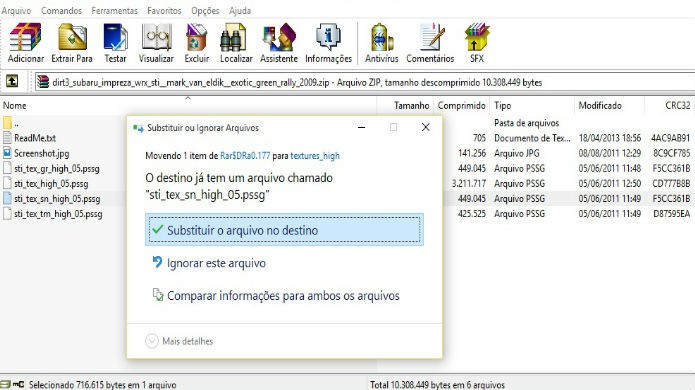 É importante que o arquivo do mod tenha o mesmo nome do arquivo original de DiRT 3 (Foto: Reprodução/Thomas Schulze)