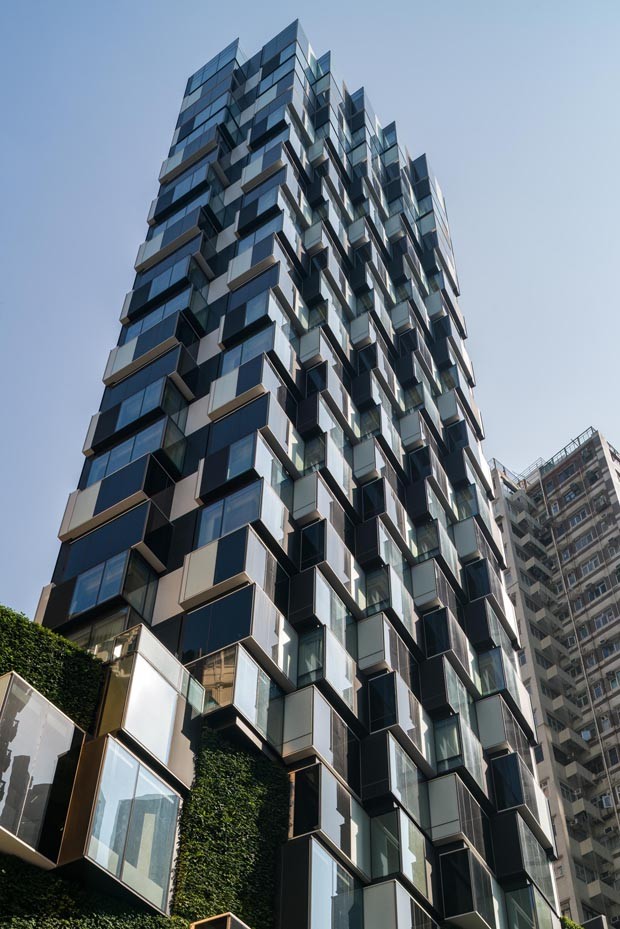 Hotel em Hong Kong tem fachada “pixelada” (Foto: Reprodução)