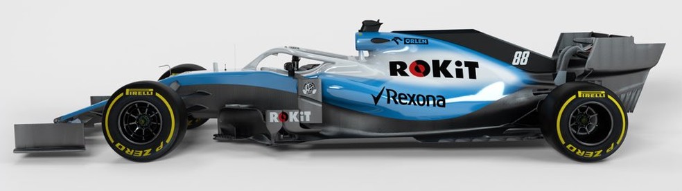 O FW42, carro da Williams para a temporada 2019 da F1 — Foto: Reprodução/Twitter
