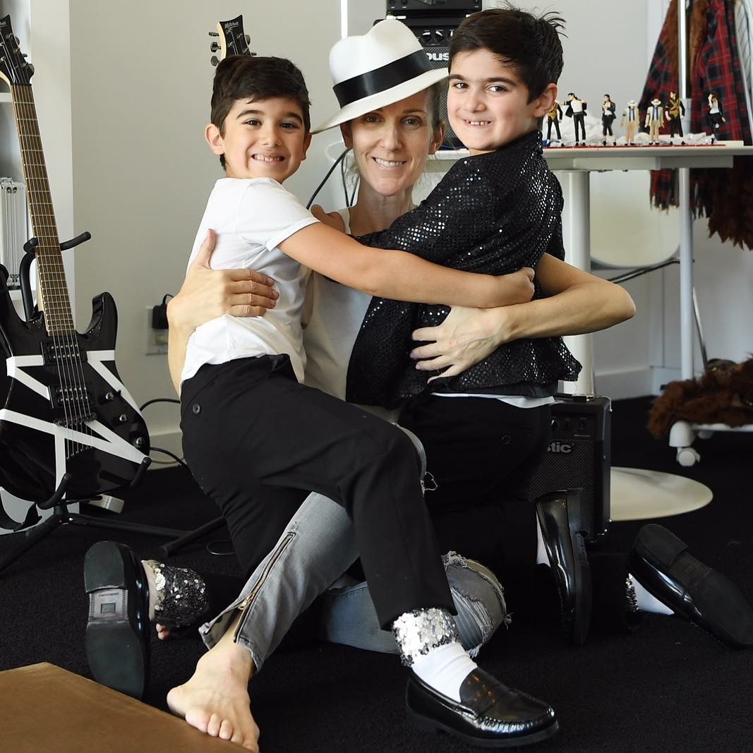 Celine Dion com os filhos gêmeos (Foto: Instagram)