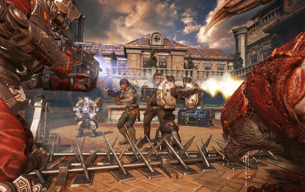 Cena do modo Horda de &#39;Gears of War 4&#39;. Modo de jogo agora terá 5 classes de personagens (Foto: Divulgação/Microsoft)