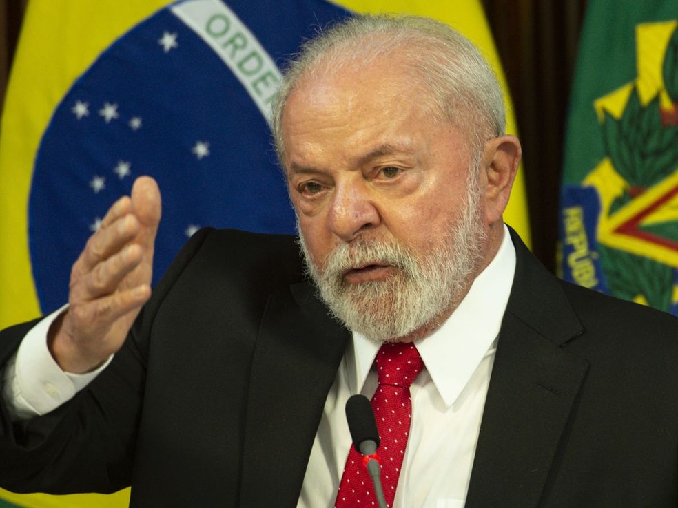 Presidente Luiz Inácio Lula da Silva e ministros fazem reunião de balanço de 100 dias de governo, no Palácio do Planalto. — Foto: Marcelo Camargo/Agência Brasil