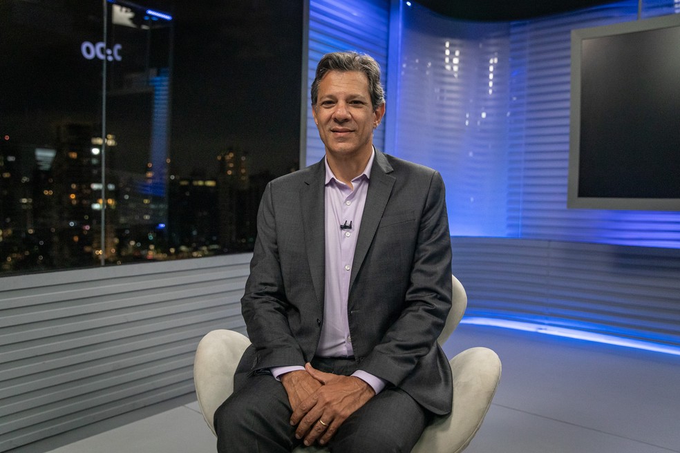 Fernando Haddad, candidato ao governo de SP pelo PT, durante entrevista ao SP2 — Foto: Fabio Tito/g1