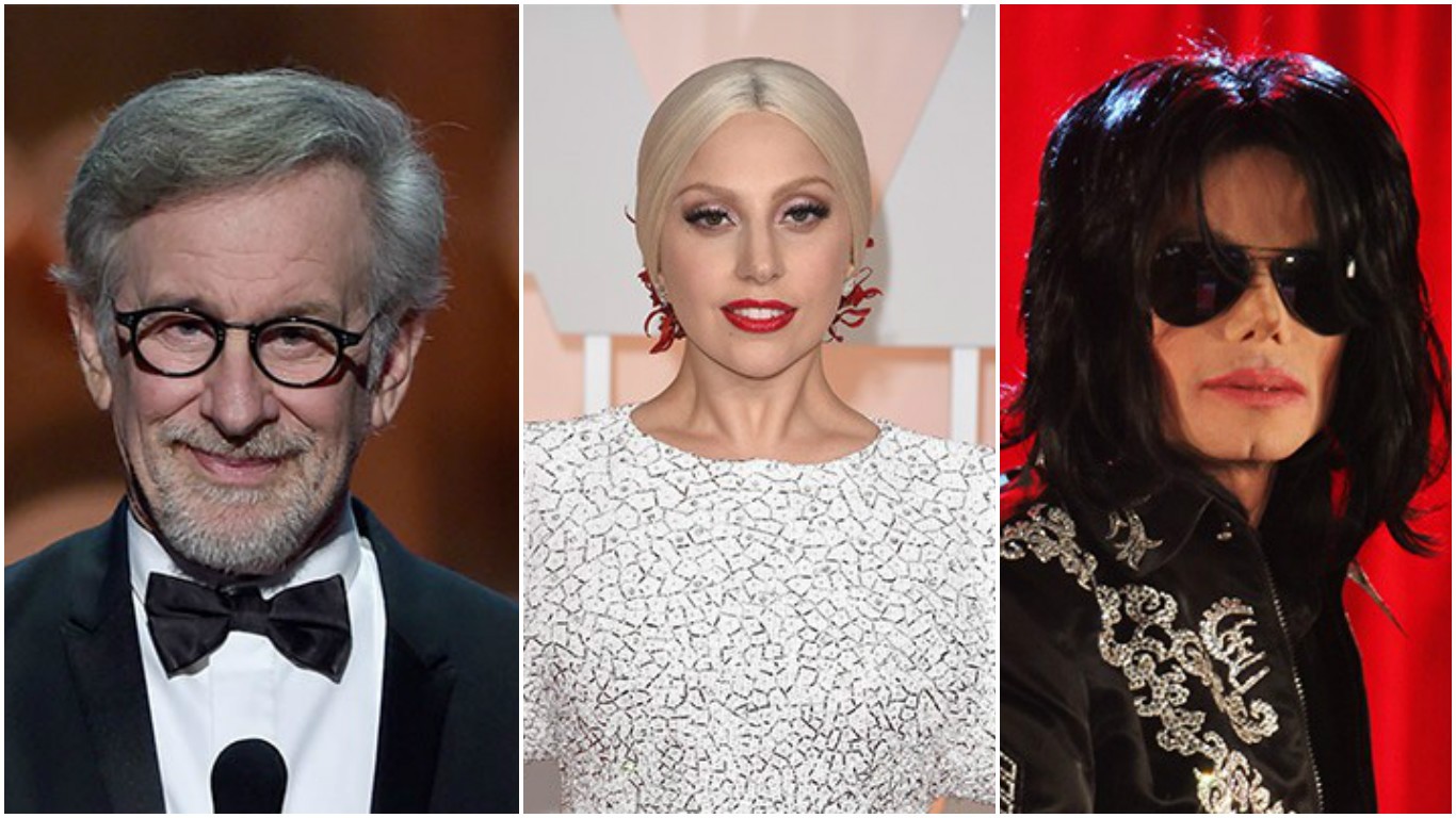 Steven Spielberg, Lady Gaga e Michael Jackson (Foto: Getty Images)