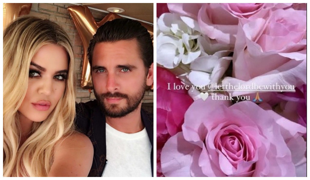 As flores enviadas por Scott Disick a Khloé Kardashian após vir à público a nova traição de Tristan Thompson (Foto: Instagram)
