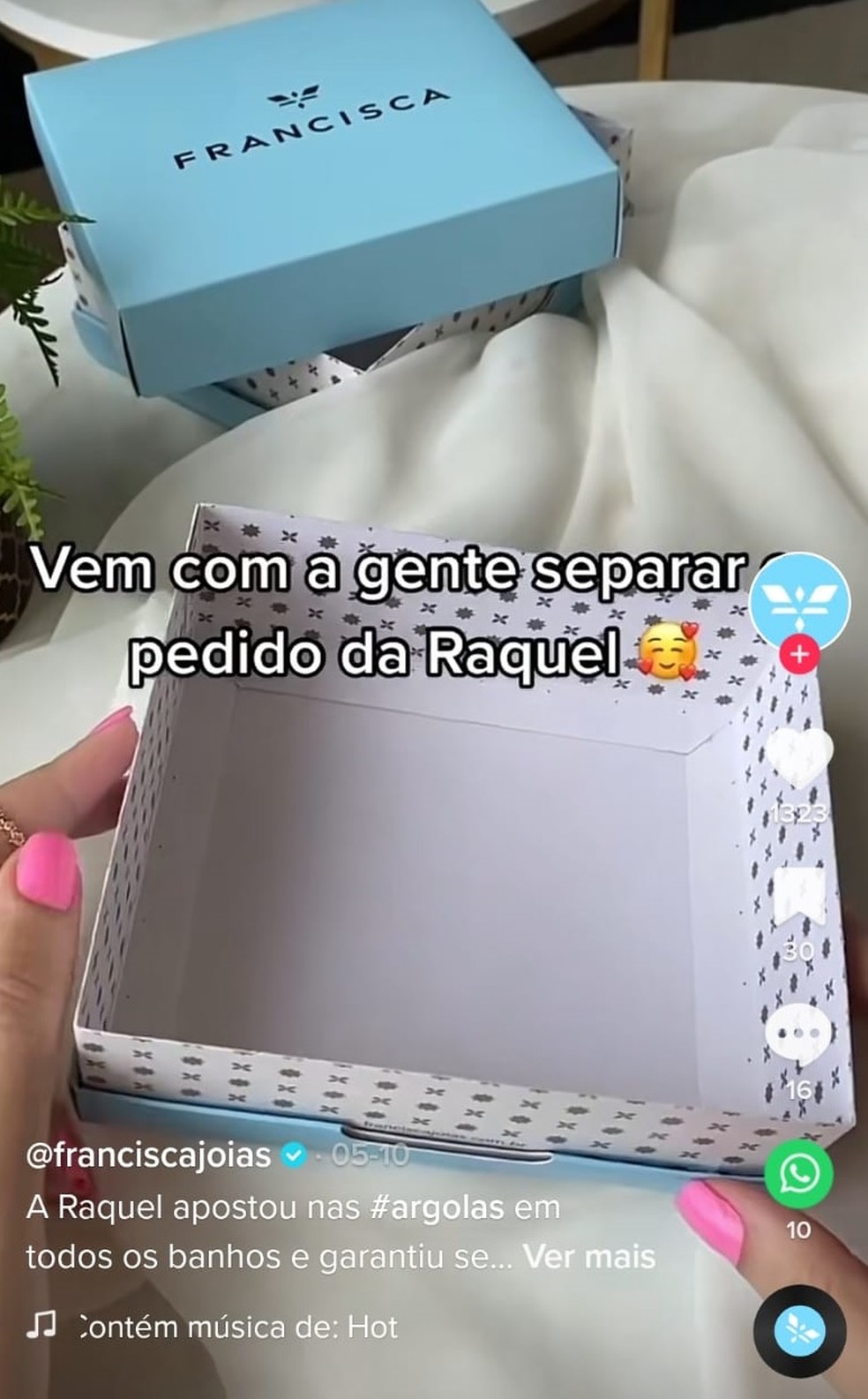 Post de empreendedora no TikTok atrai clientes — Foto: Reprodução TikTok