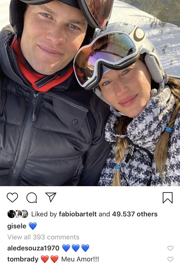 Tom Brady se declara a Gisele Bündchen (Foto: Reprodução Instagram)