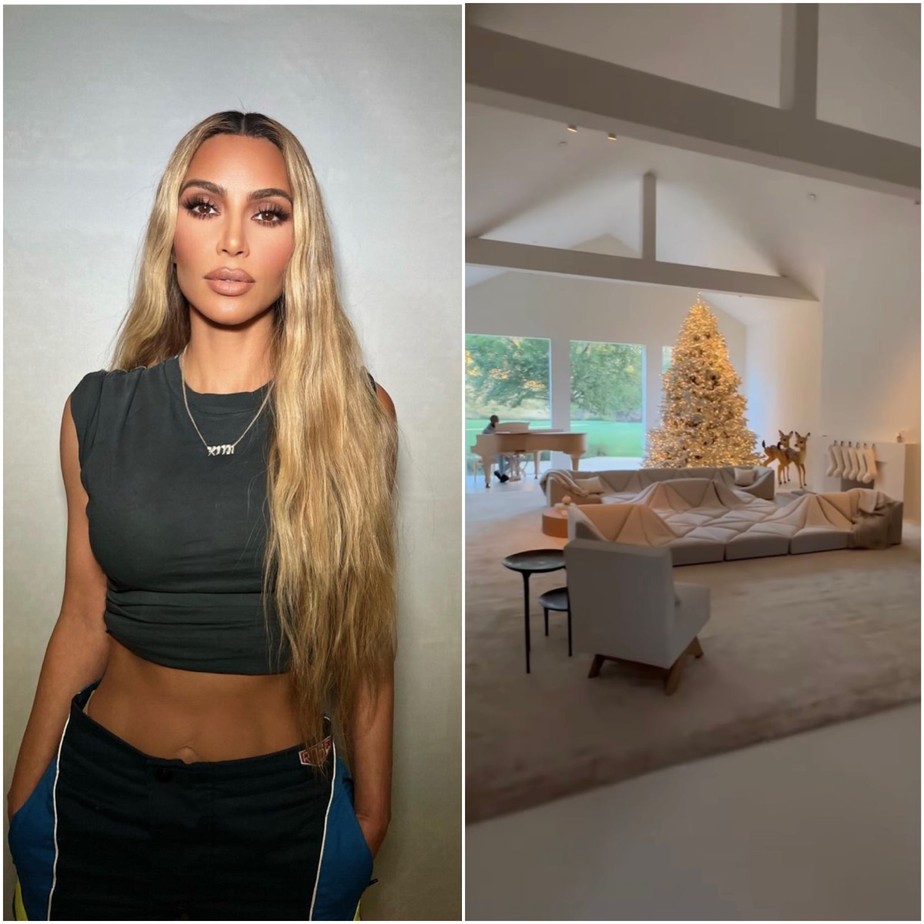 Kim Kardashian e sua sala de estar