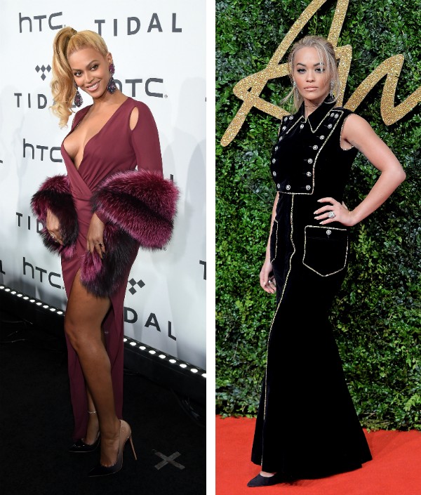 As cantoras Beyoncé e Rita Ora (Foto: Getty Images)