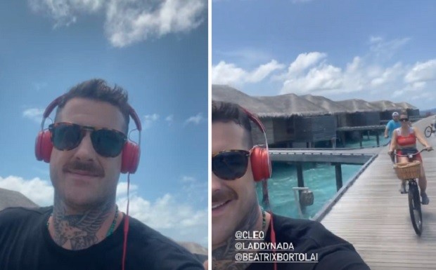 Leandro D´Lucca e Cleo curtem viagem a Maldivas (Foto: Reprodução/Instagram)