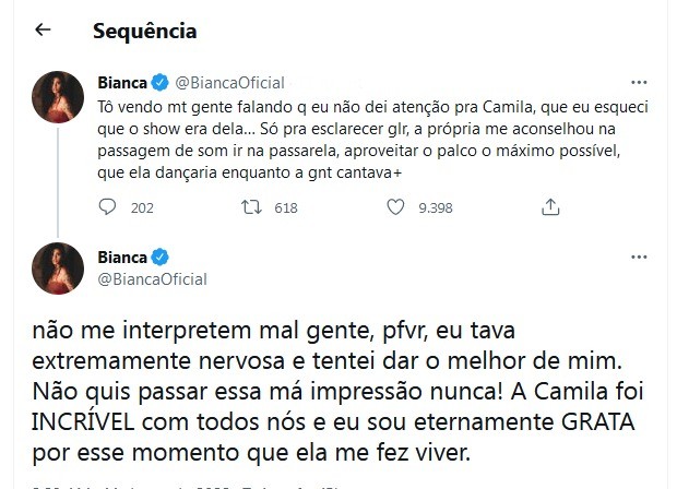 Posts de Bianca (Foto: Reprodução/Twitter)