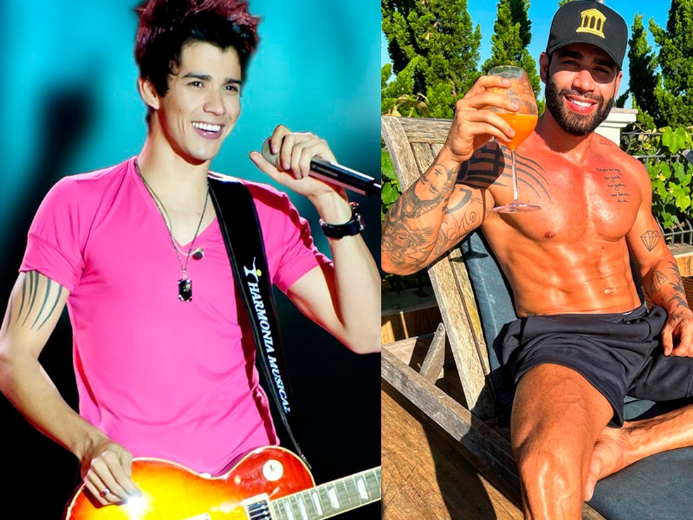 Gusttavo Lima antes e depois — Foto: Reprodução/Instagram