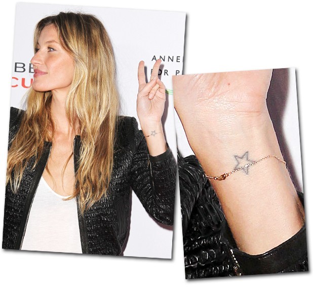 Modelo Gisele Bündchen mostra tatuagem no braço (Foto: Getty Images e Reprodução/Instagram)