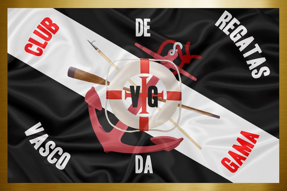 Recriação da bandeira náutica do Vasco, antes do futebol chegar (Foto: Reprodução / Memória Vascaína)