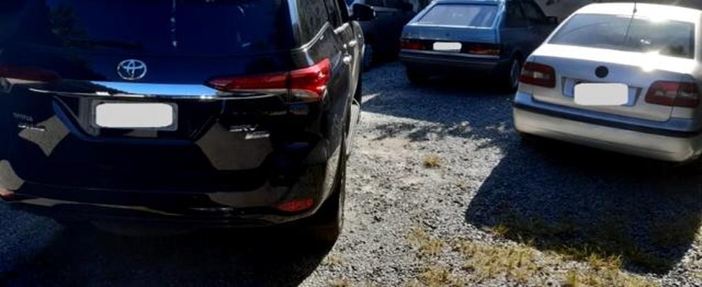 Carros que foram aprendidos durante a operação da Polícia Civil. — Foto: Polícia Civil de Minas Gerais