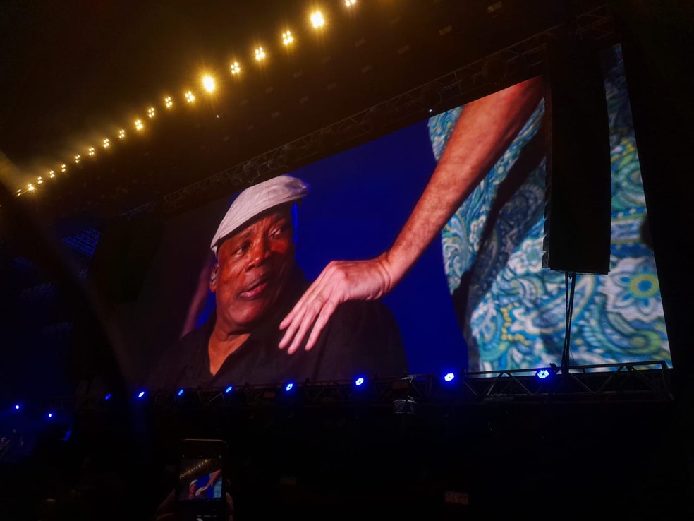 Milton Nascimento fez participa&ccedil;&atilde;o especial na despedida do Skank  &mdash; Foto: Danilo Girundi/TV Globo 