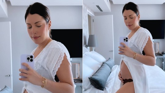 Fabiana Justus exibe a barriguinha da terceira gravidez: "Cresce ao longo do dia"